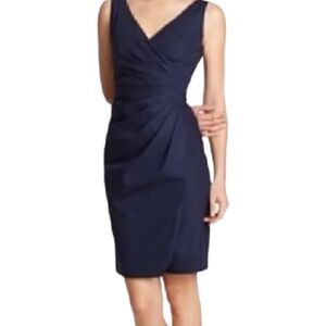 J. Crew Navy V -Neck Wrap Mini Dress Size 2 business casual excellent condition